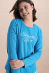 Zivame Knit Poly Pyjama Set - Hawiian Ocean — thumbnail 5